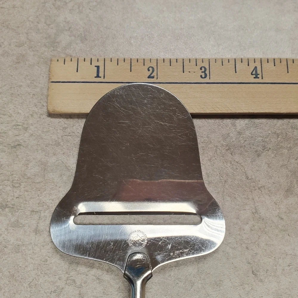 Vntg MCM Swedish Stainless Steel Cheese Slicer with Wooden Handle